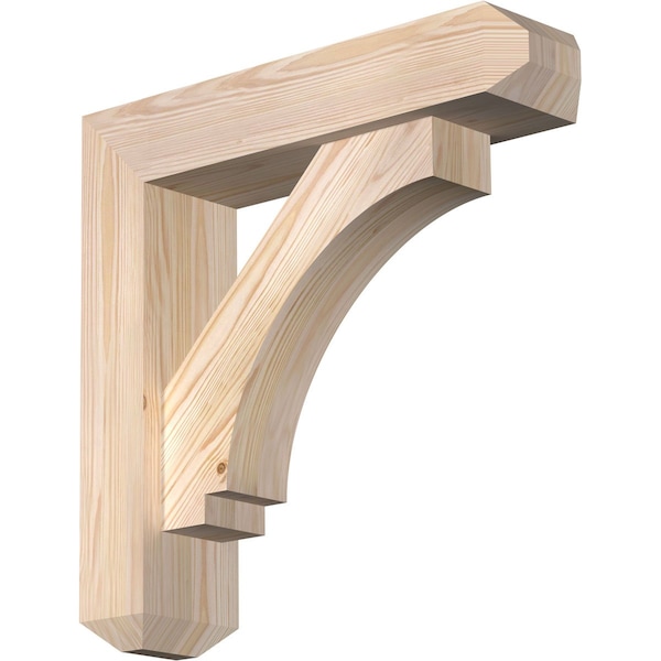 Ekena Millwork Imperial Craftsman Smooth Bracket w/ Offset Brace, Douglas Fir, 5 1/2"W x 22"D x 22"H BKT0604X22X22IMP04SDF - main